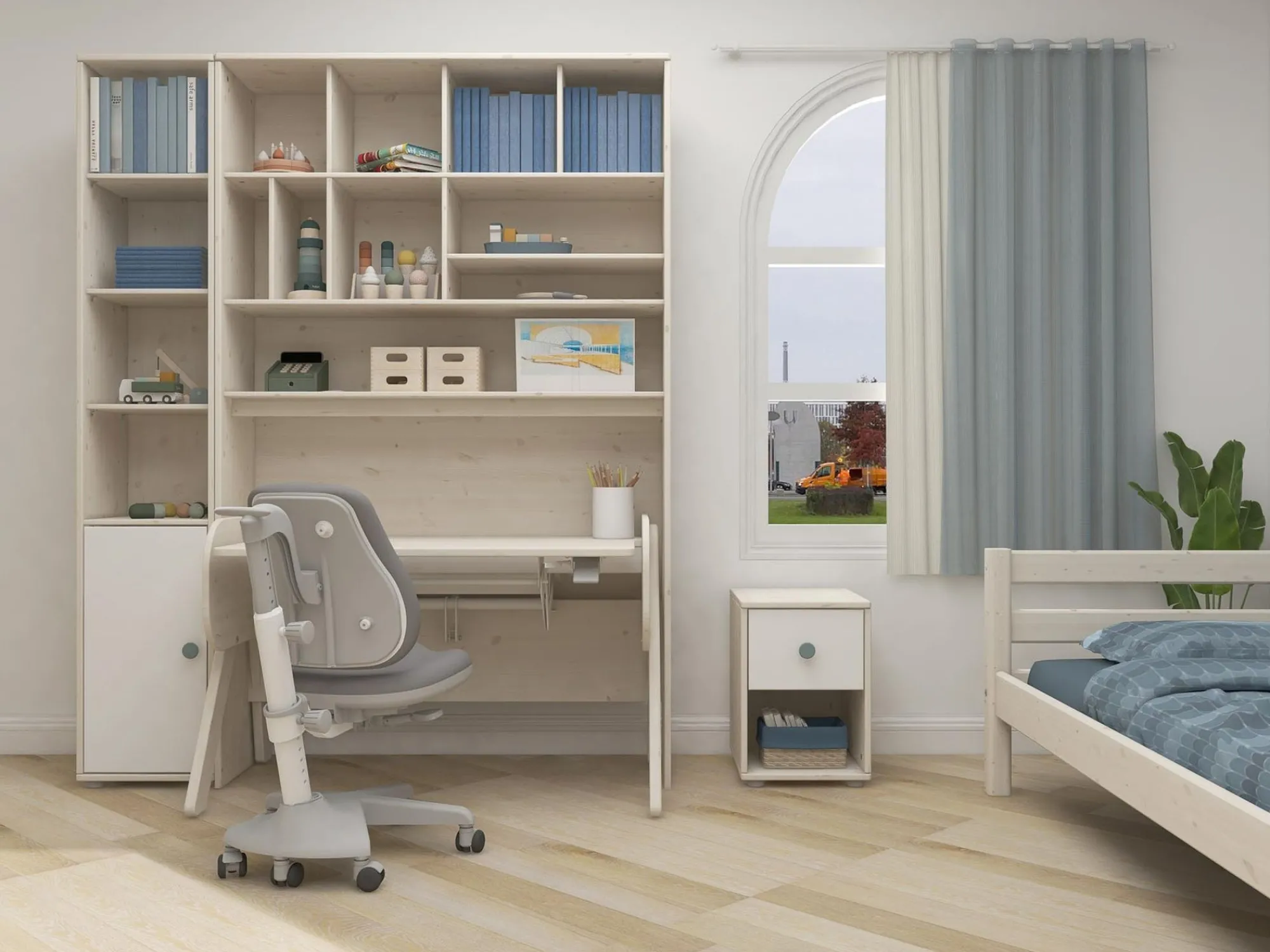 Best Sale FLEXA Reol Light Teal/White Washed Pine