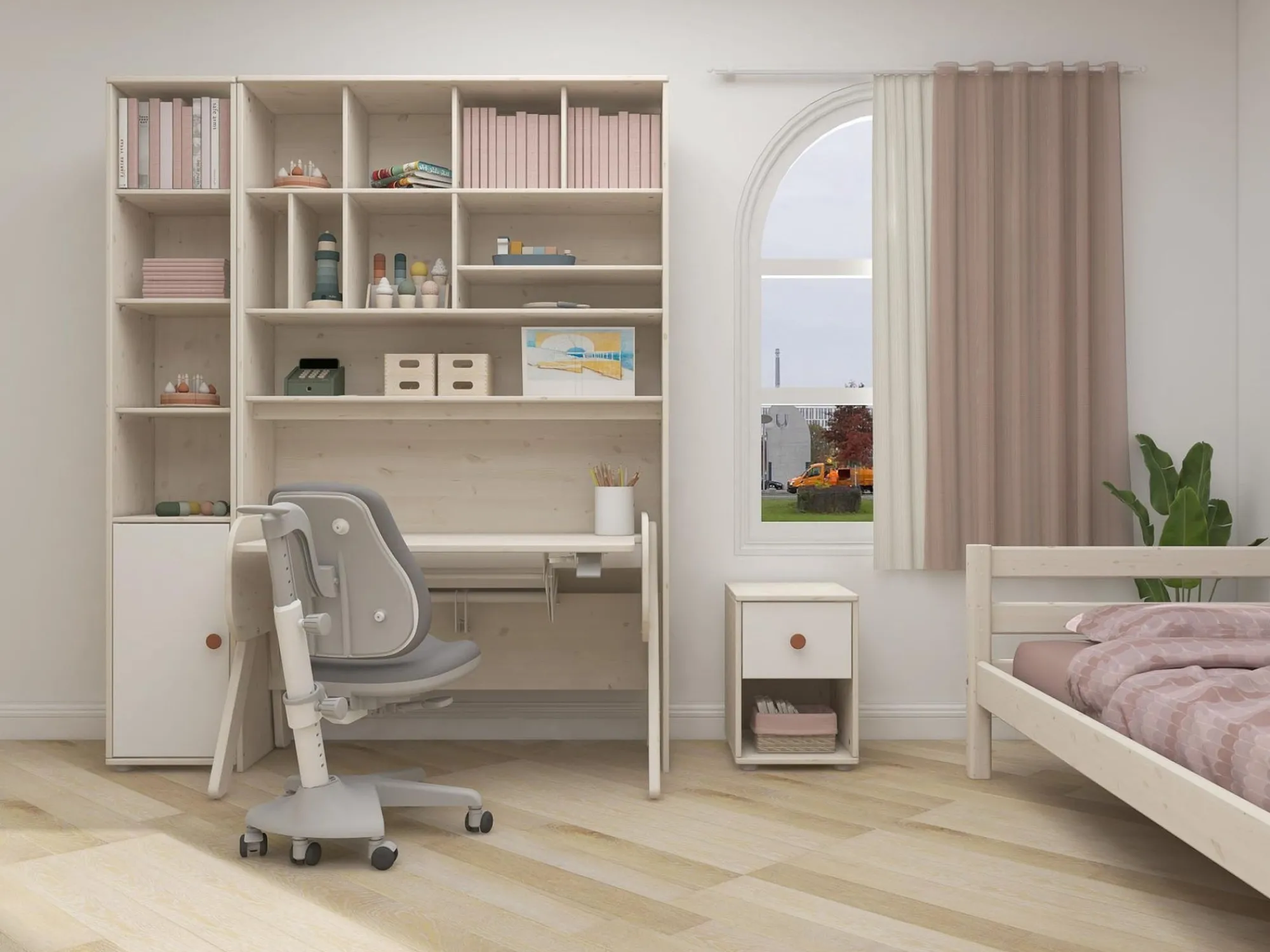 Best FLEXA Reol Light Blush/White Washed Pine
