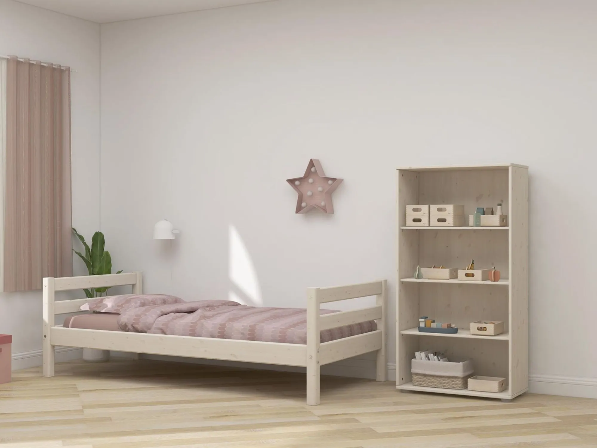 Best FLEXA Reol Med 3 Hylder White Washed Pine