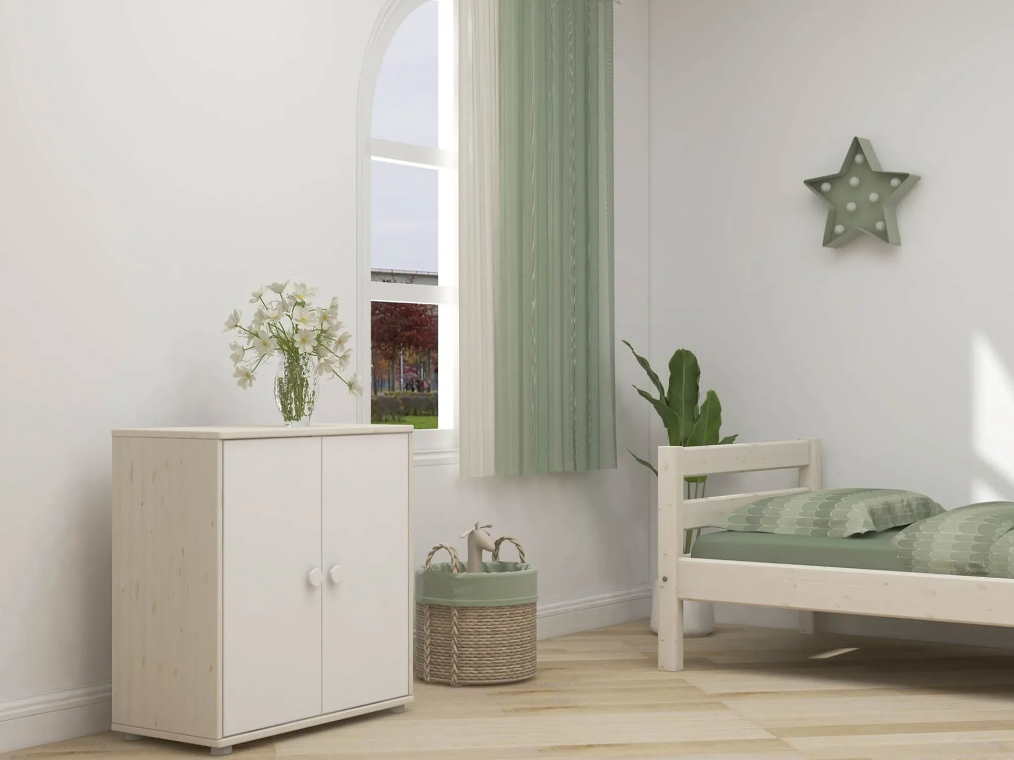 Sale FLEXA Skab White/White Washed Pine