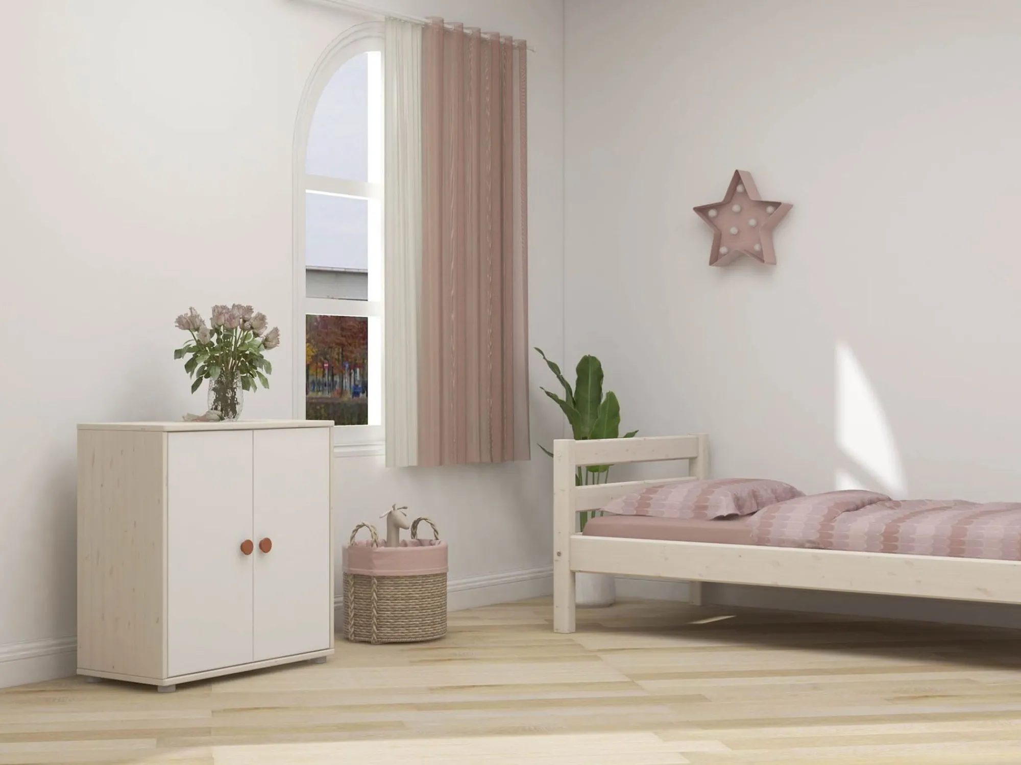 Best Sale FLEXA Skab Light Blush/White Washed Pine