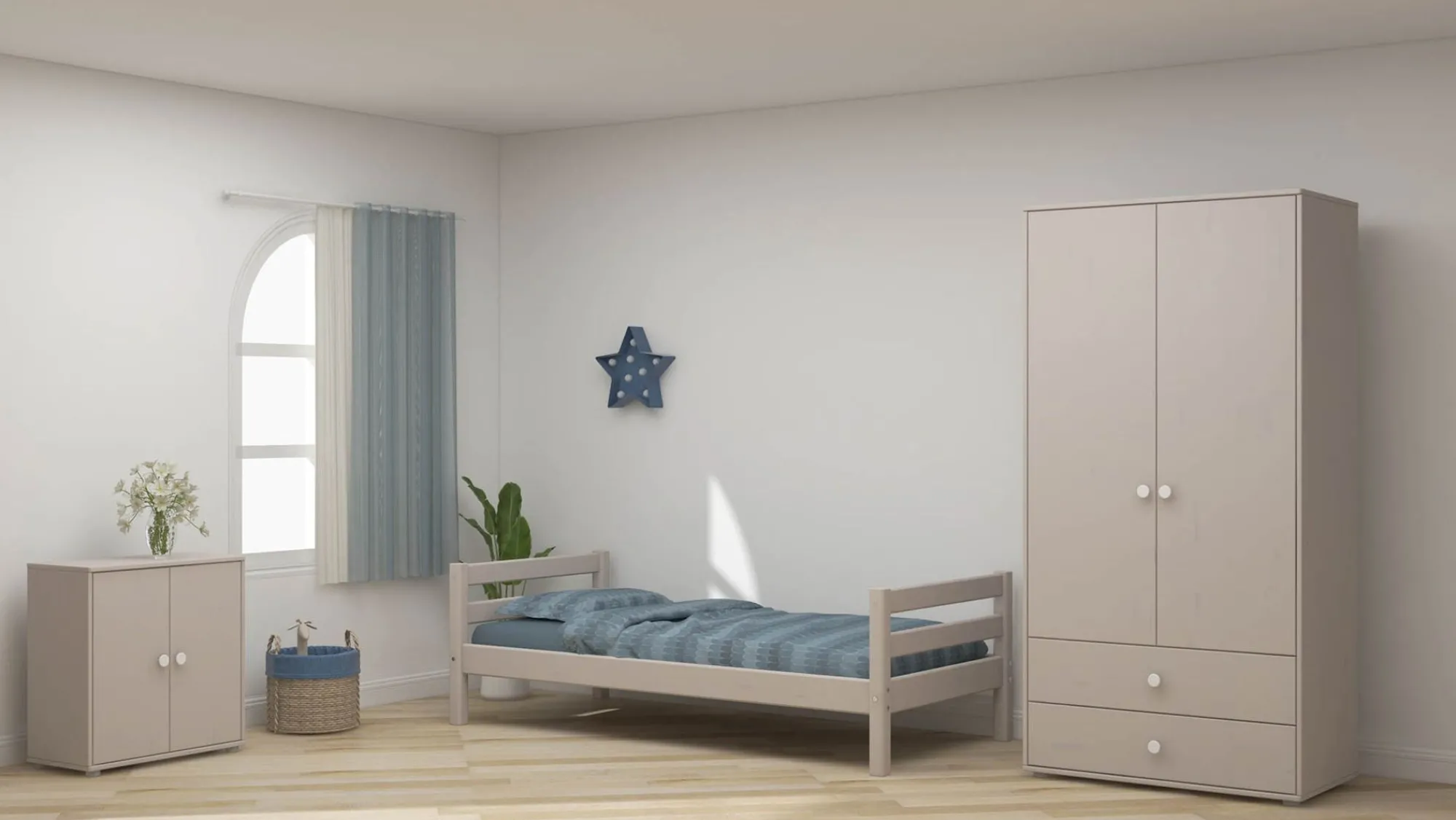 Best FLEXA Skab White/Grey Washed Pine