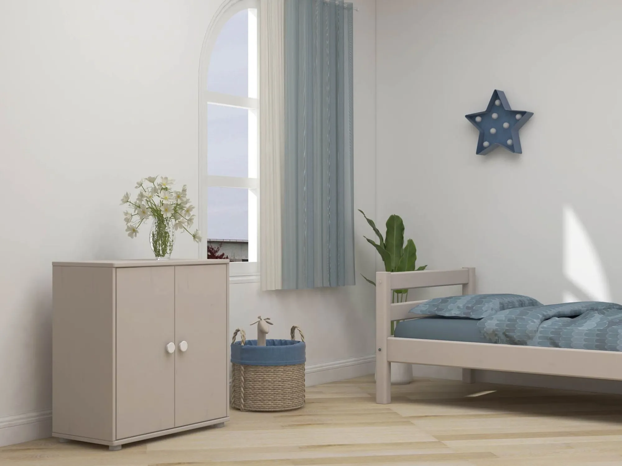 Best FLEXA Skab White/Grey Washed Pine