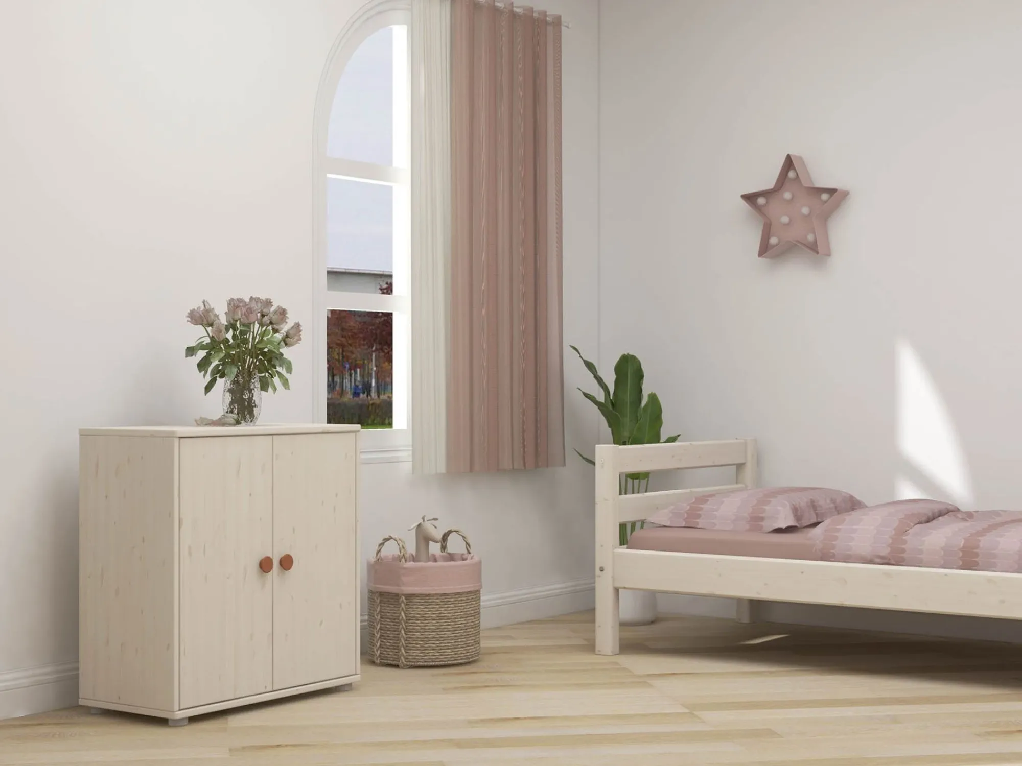 Store FLEXA Skab Light Blush/White Washed Pine