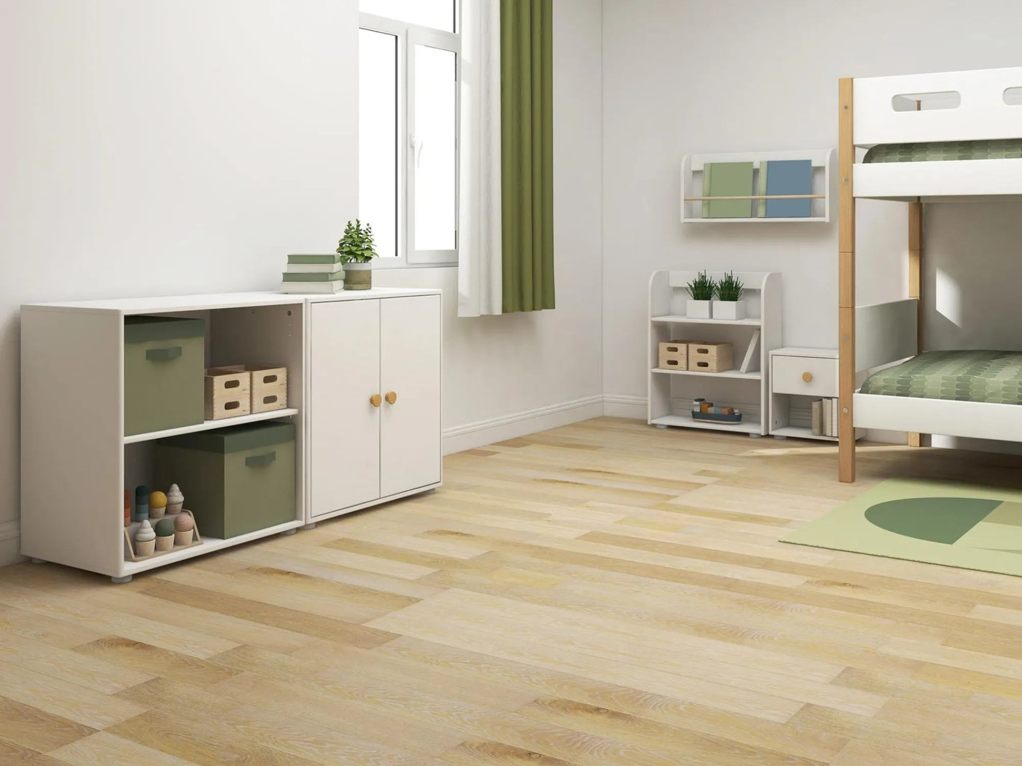 Cheap FLEXA Skab, 1 Hylde + 2 Lager White/Oak