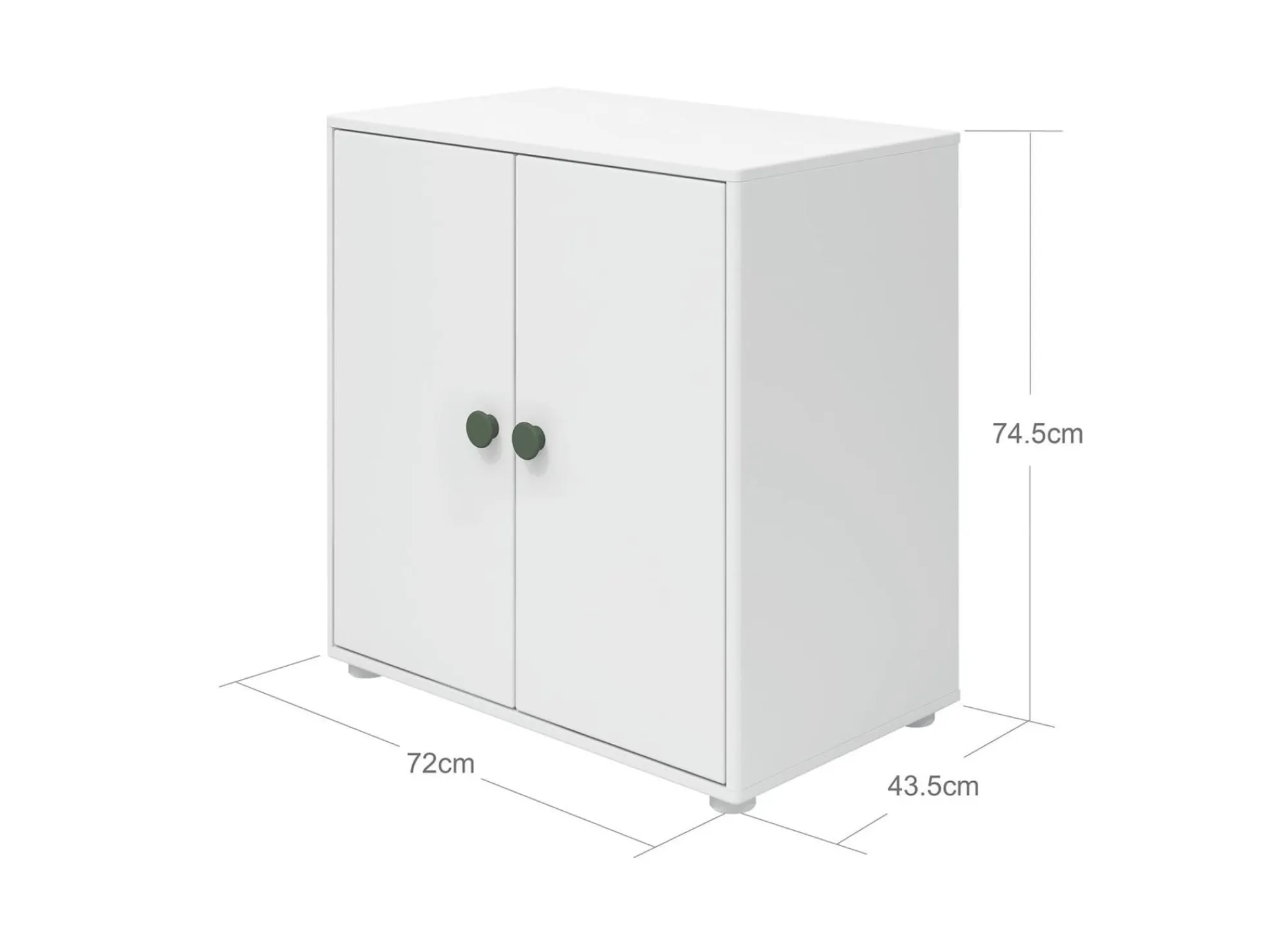 Clearance FLEXA Skab, 1 Hylde + 2 Lager White/Deep Green