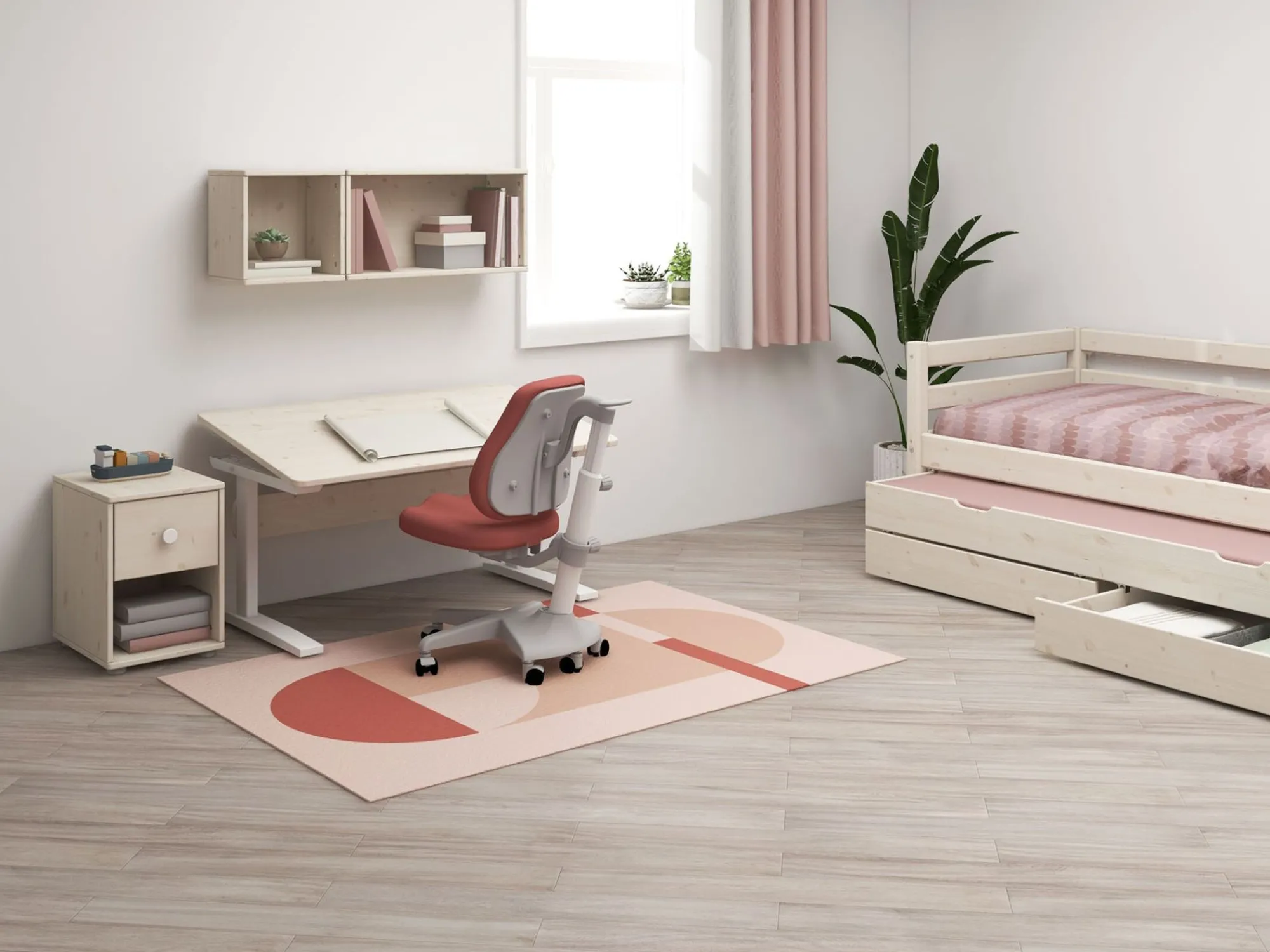 Best FLEXA Skrivebord White/White Washed Pine