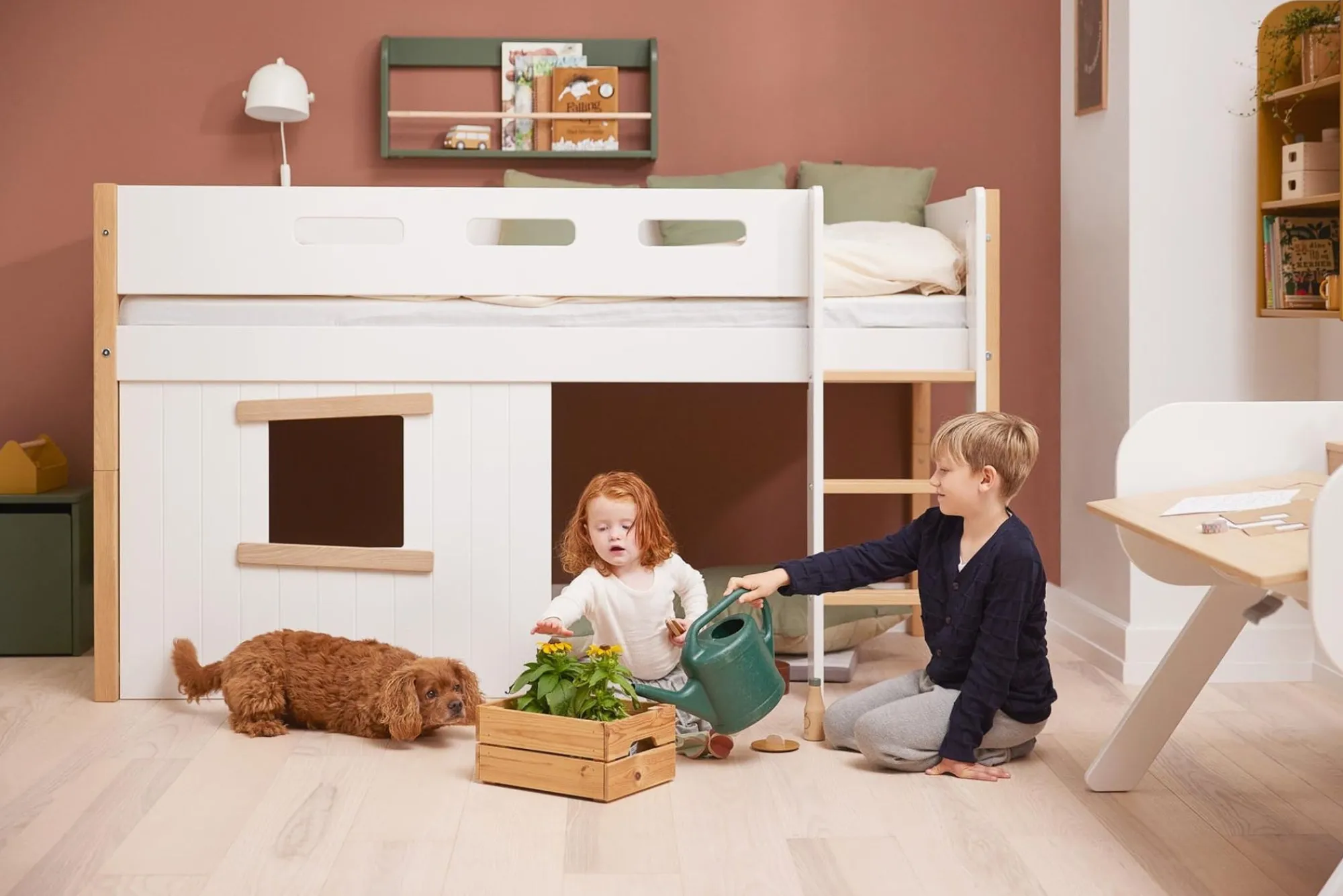 Flash Sale FLEXA Traehytte-Sengefronter, Egetraesramme White/Oak